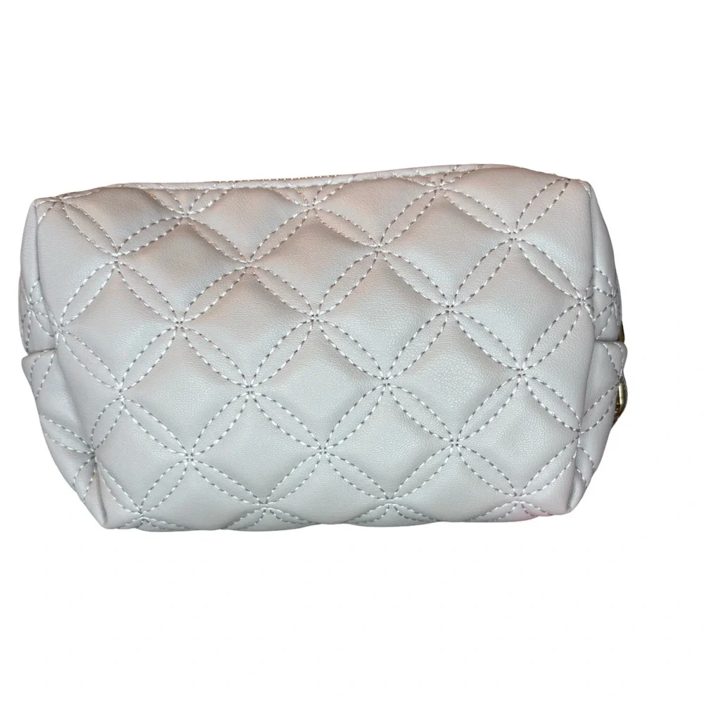 Vince Camuto Quilted Gray Cosmetic Bag